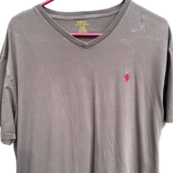Polo Ralph Lauren gray t-shirt with red pony logo Size Large - Picture 4 of 6